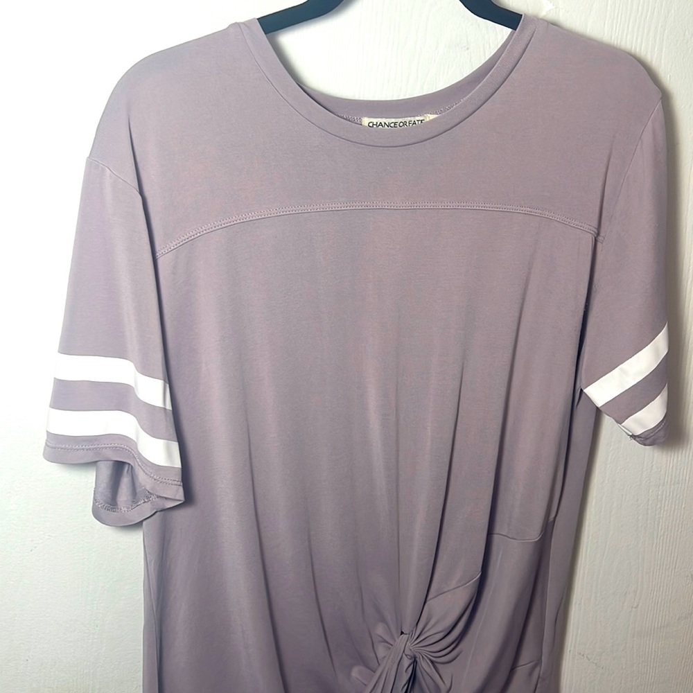 Knotted soft tee top